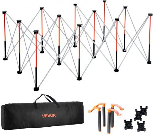 VEVOR Tragbarer klappbarer Montageständer aus Aluminiumlegierung und Kohlenstoffstahl in Schwarz, B/T/H: 186,5 x 126,1 x 73,3 cm, Tragkraft 2041 kg mit Aufbewahrungstasche - Bild 1