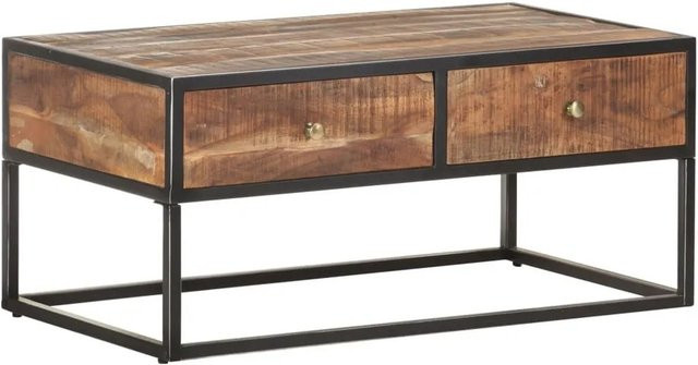 vidaXL Couchtisch aus Akazienholz in Braun und Schwarz mit industriellem Charme, B/T/H: 90 x 50 x 40 cm - Bild 1