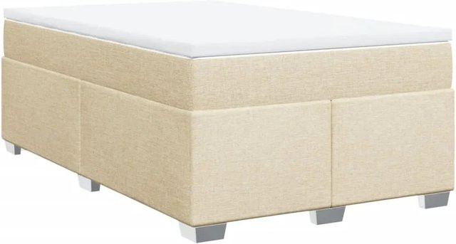 vidaXL Boxspringbett Hybrid mit Matratze und Taschenfederkern in Creme, B/T/H: 200 x 120 x 46 cm - Bild 1
