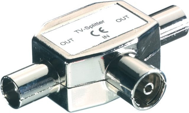 Vivanco TV Zweifachverteiler voll geschirmt in Silber (48501) - Bild 1