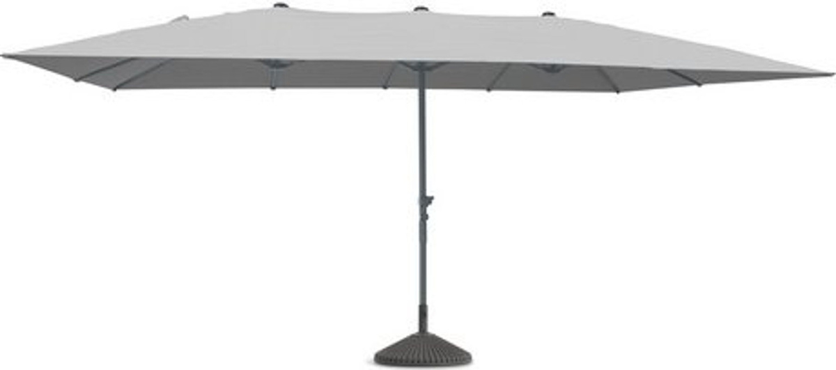 Leco Rechteck-Doppelsonnenschirm in Grau mit Kurbelmechanik, B/T/H: 460 x 270 x 247 cm - Bild 2