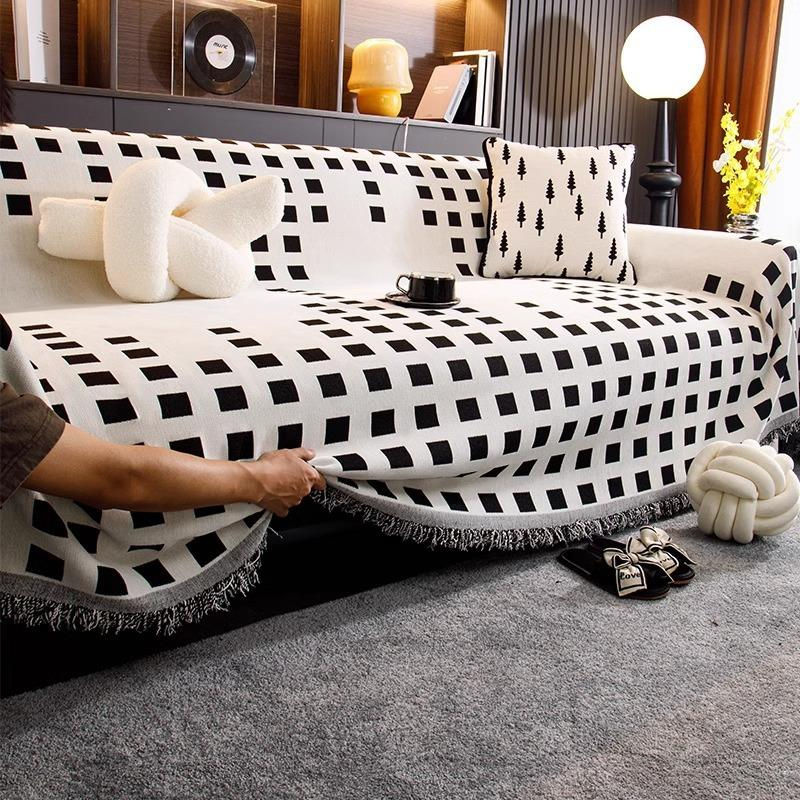 Super Six Chenille Sofaüberwurf mit geometrischem Muster, Waschbarer Sofaüberzug für alle Jahreszeiten, B/H: 180 x 130 cm - Bild 12