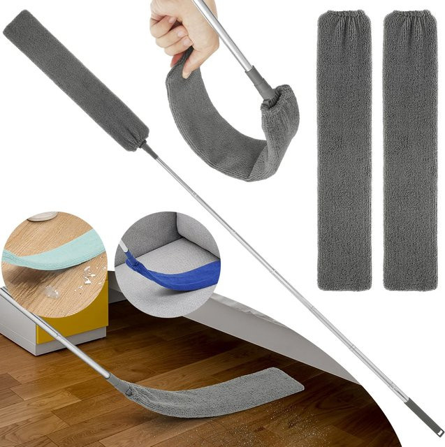 Willstar Mikrofaser Staubwedel Flexibler Spaltstaubwedel in Grau zur Reinigung von Spalten und Möbeln - Bild 1
