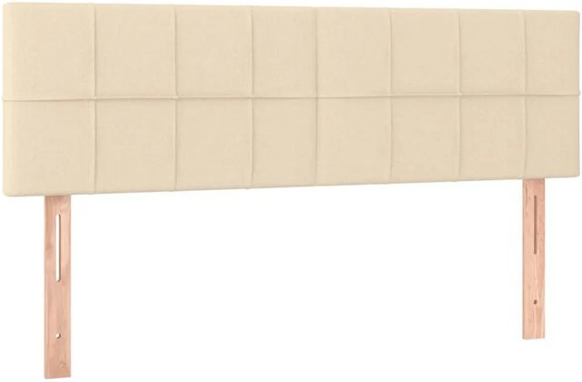 vidaXL LED Kopfteil in Creme mit USB-Ladeanschluss und integrierter Beleuchtung, Stoff, B: 144 cm, T: 5 cm, H: 78-88 cm - Bild 1