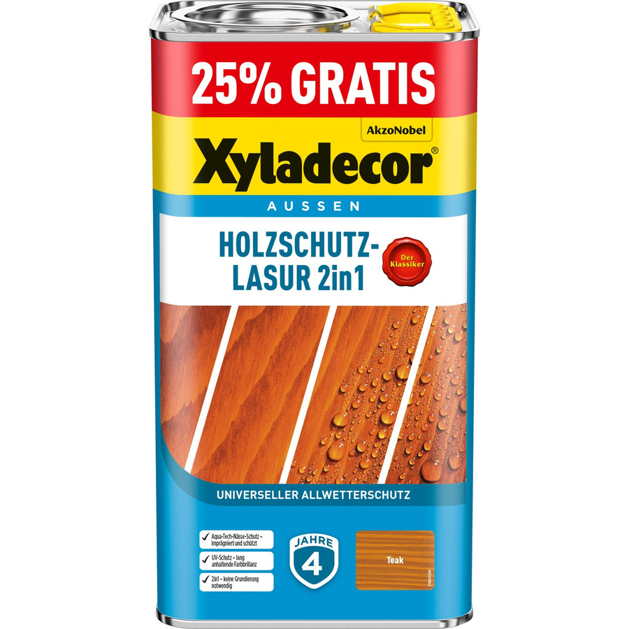 Xyladecor Holzschutz-Lasur 2in1 Teak matt in Braun, 5 l - Bild 2