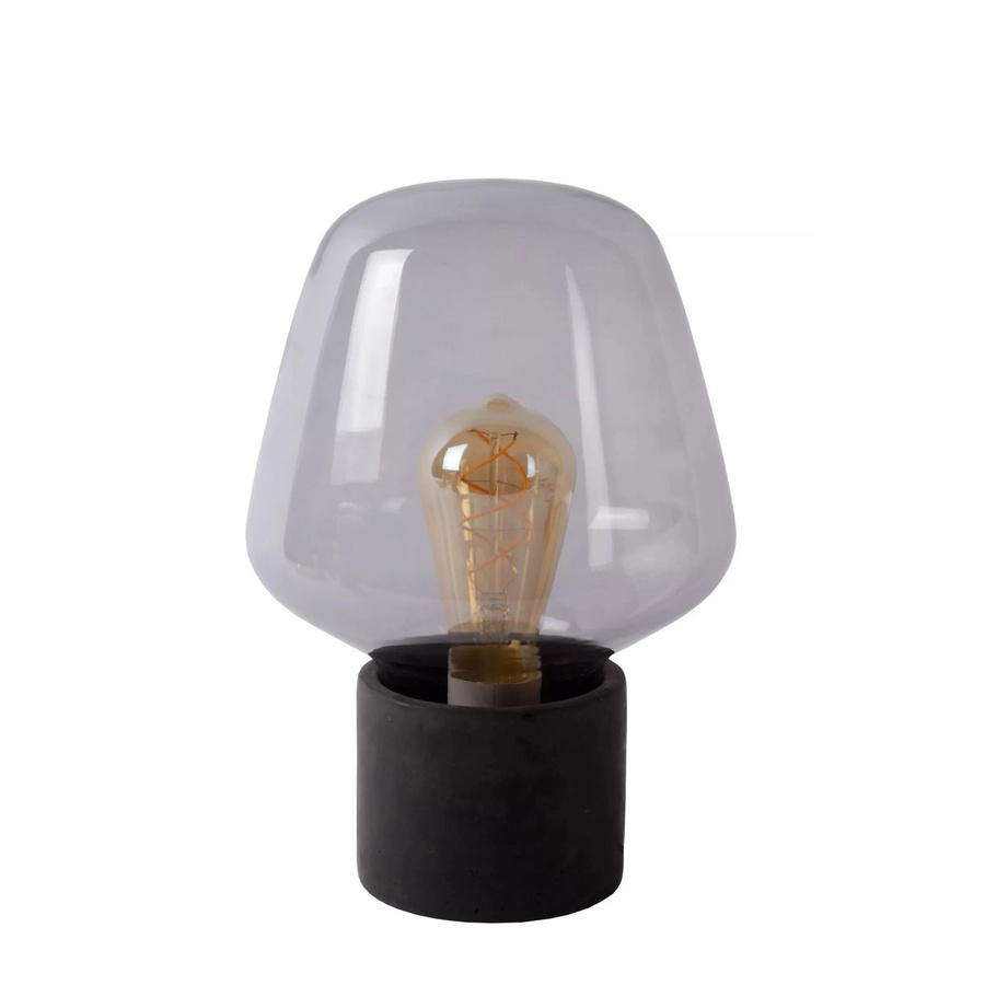 Licht-Erlebnisse Tischleuchte Modern aus Metall und Rauchglas in Grau Transparent, Höhe: 29,5 cm, E27 - Bild 2