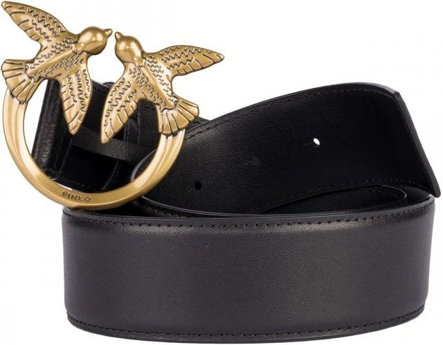 Pinko Ledergürtel, Love Berry Gold, Damen, schwarz, Größe S - Bild 1