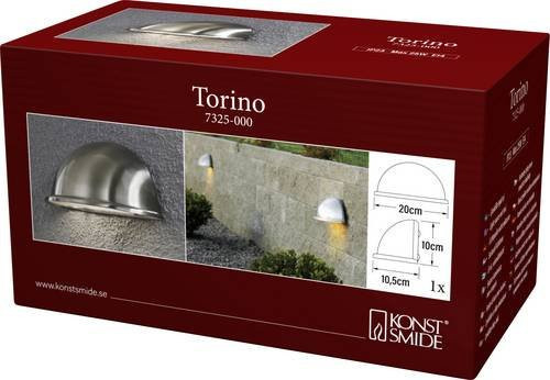 Konstsmide Torino 7325-000 Außenwandleuchte aus Edelstahl in Silber, E14, 25W - Bild 1