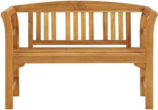 vidaXL Gartenbank aus geöltem Akazienholz mit Armlehnen, Braun, Breite: 114 cm - Bild 1