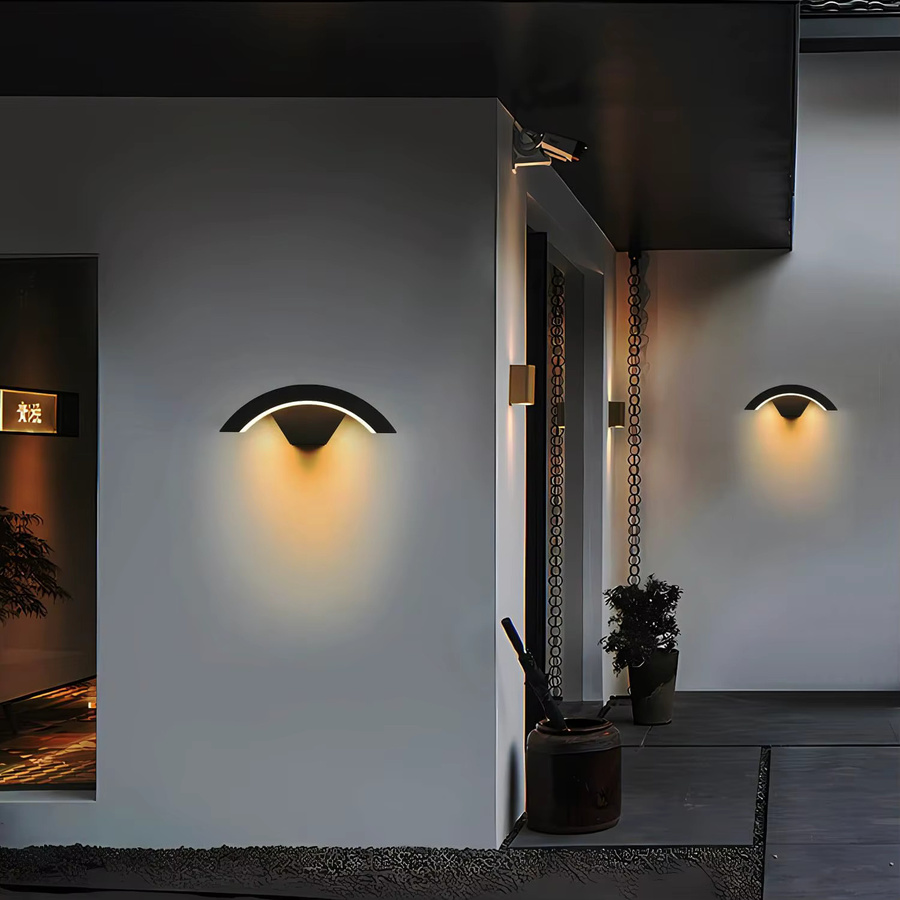 Wasserdichte Außenwandleuchte aus Aluminium in Schwarz für Garten und Fassade, Up-and-Down-Design, Netzbetrieb - Bild 4