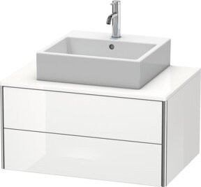 Duravit Waschtischunterschrank XSquare wandhängend, Farbe Weiss Hochglanz, 2 Schubladen, B: 80 cm, T: 54,8 cm, H: 40 cm - Bild 1