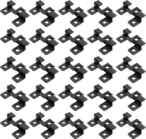 Wiltec 50 Stück Edelstahl Montageclips für Terrassendielen in Schwarz, 6 mm