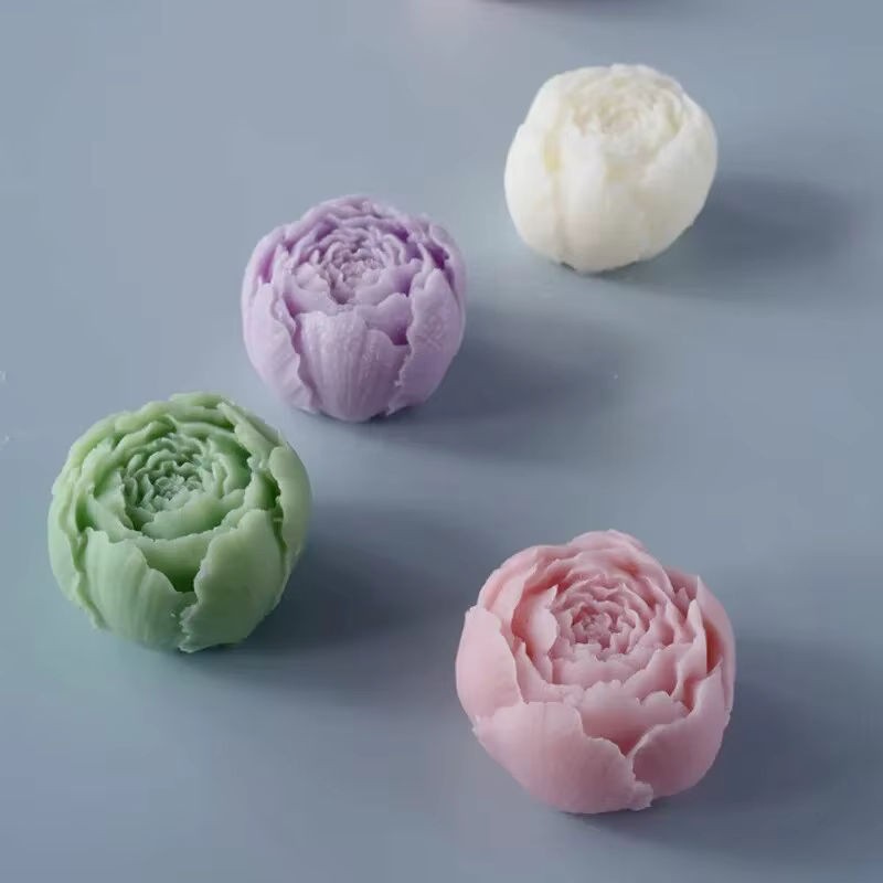 Silikonform Rose mit Knospen für Blumenseife und Kerzen in Mehrfarbig - Bild 3