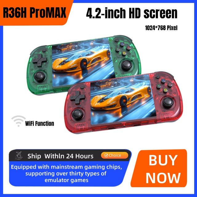 BOYHOM R36H PRO MAX Retro Handheld-Spielekonsole mit Linux-System, 4,2 Zoll IPS-Bildschirm, Farbe: Rot, Refurbished - Bild 1
