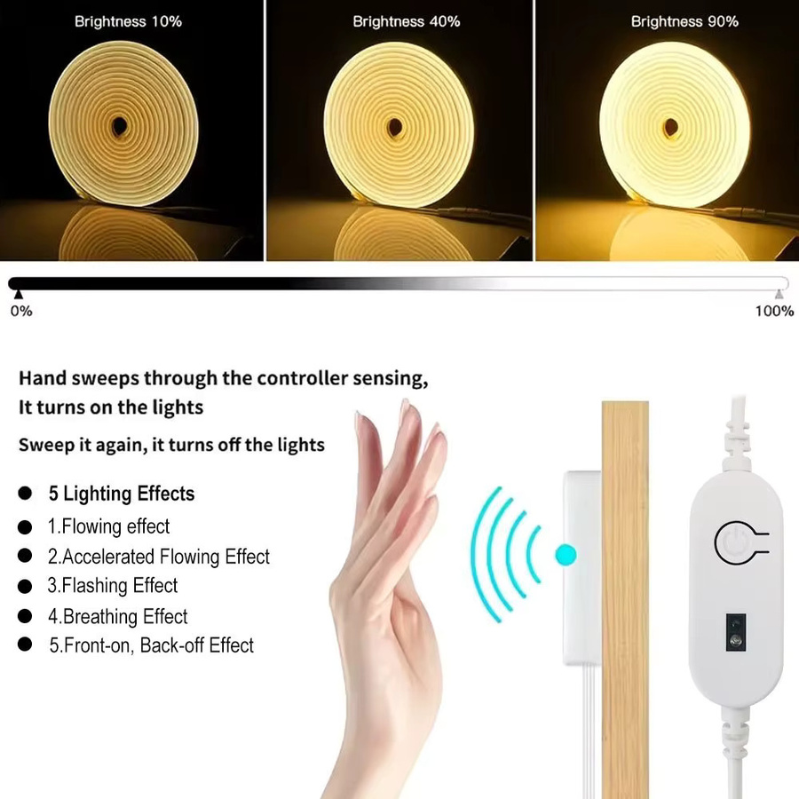 Acosh Neon LED-Streifen mit Bewegungssensor, USB-betrieben, weißes Neon-Flex-Seillicht für Küche und Möbel - Bild 5