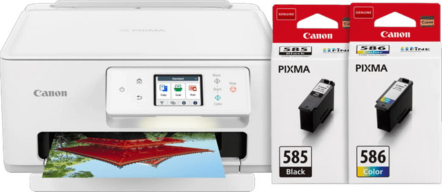 Canon PIXMA TS7650i Inkjet-Multifunktionsgerät in Weiß inklusive einem Satz Reservetinte mit Druck-, Scan- und Kopierfunktion sowie Wi-Fi und USB-C Anschluss - Bild 1