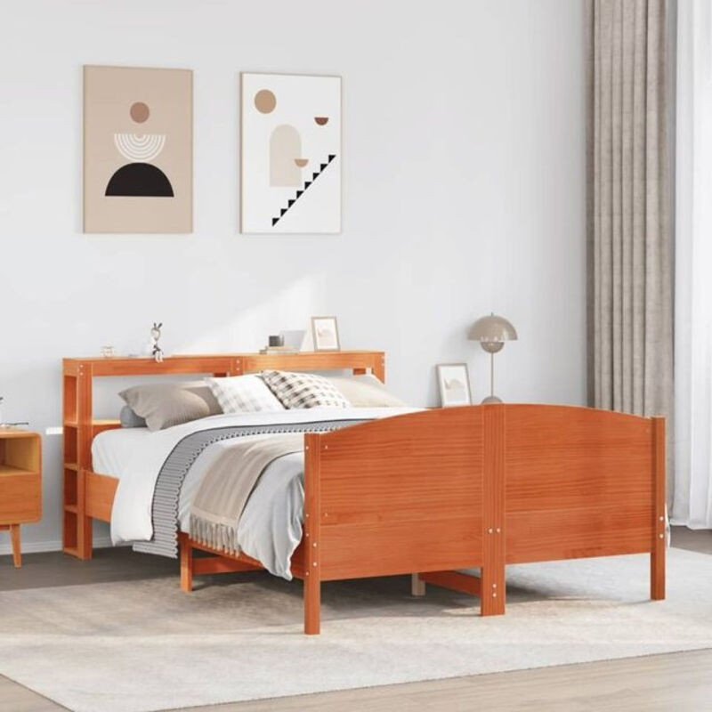 Massivholzbett vidaxl aus Kiefer in Braun im Landhausstil B/T/H: 160 x 200 cm - Bild 1