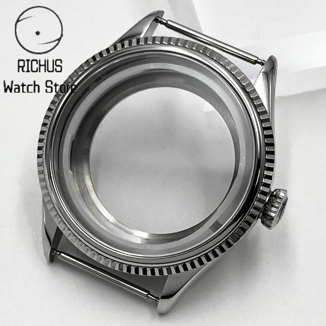 RICHUS Uhrenzubehör Gehäuse, Edelstahl, silberfarben, 39 mm - Bild 1