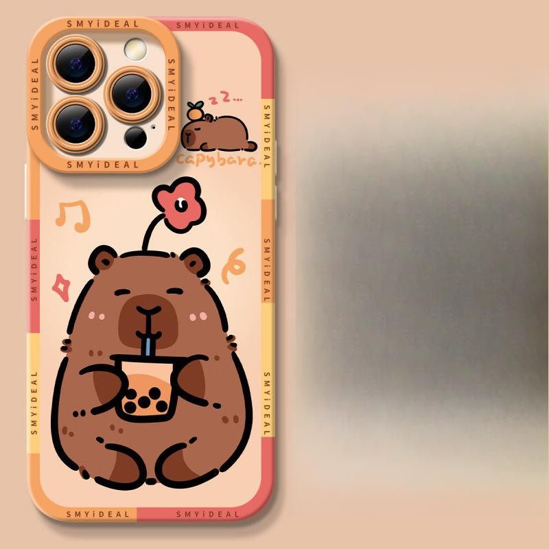Capybara Handyhülle für Apple iPhone 16 15 14 13 12 Pro Max Mini XS Sturzsichere Cartoon Schutzhülle in Multicolour - Bild 3