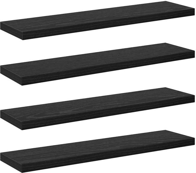 vidaXL Regalbrett Set aus 4 Stück, Schwarz, Holzwerkstoff, B: 40 cm, T: 10 cm, H: 1,5 cm - Bild 1