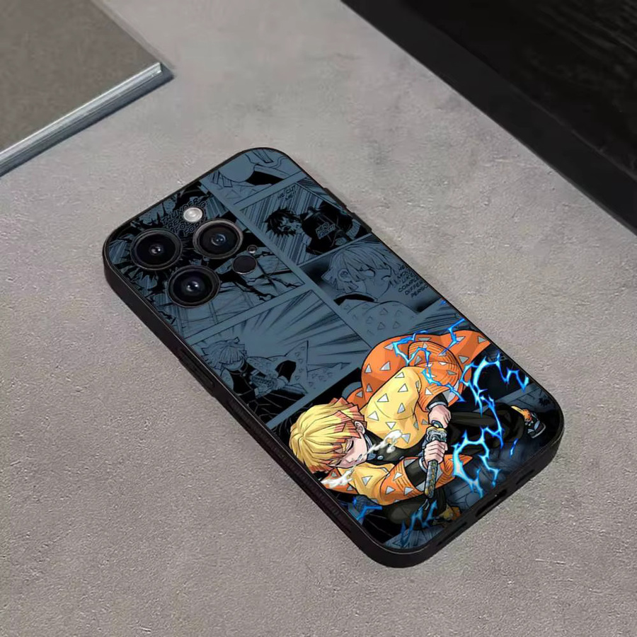 Agatsuma Zenitsu Anime Handyhülle Schwarz Soft Cover für iPhone 17, 16, 15, 14, 13, 12 und Modelle Pro, Max, Plus, SE, Air, Mini - Bild 2