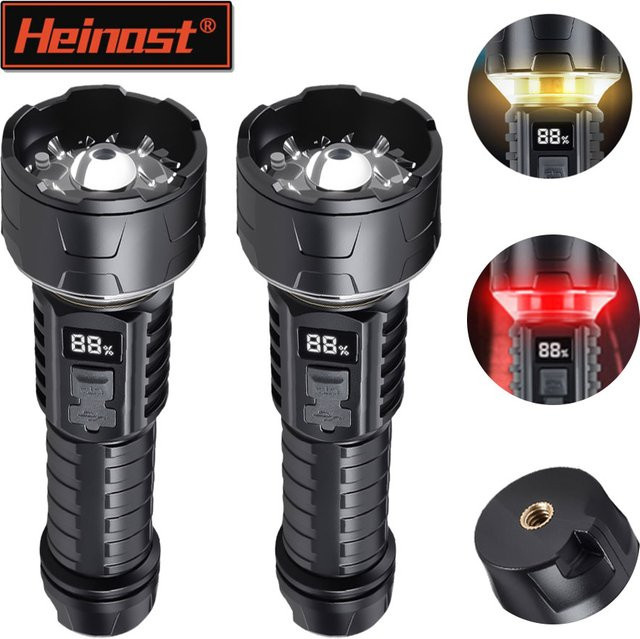 Heinast LED Taschenlampe und Laternen-Set, Schwarz, Wasserdicht, Wiederaufladbar mit Power Display für Outdoor und Camping - Bild 1