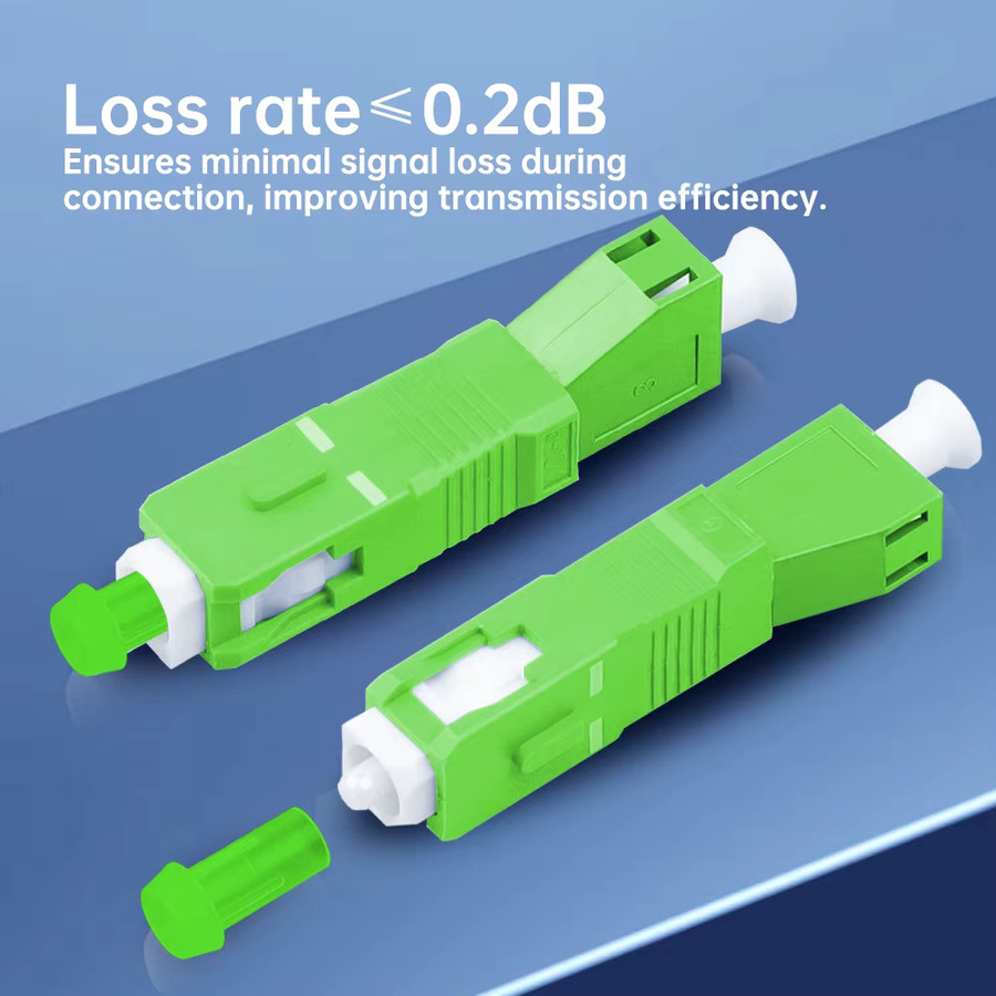 Natalink Hybrid-Glasfaser-Steckverbinder SC/APC auf LC/APC Simplex Einmoden-Adapter für FTTH-Koppler, Farbe: Grün - Bild 2