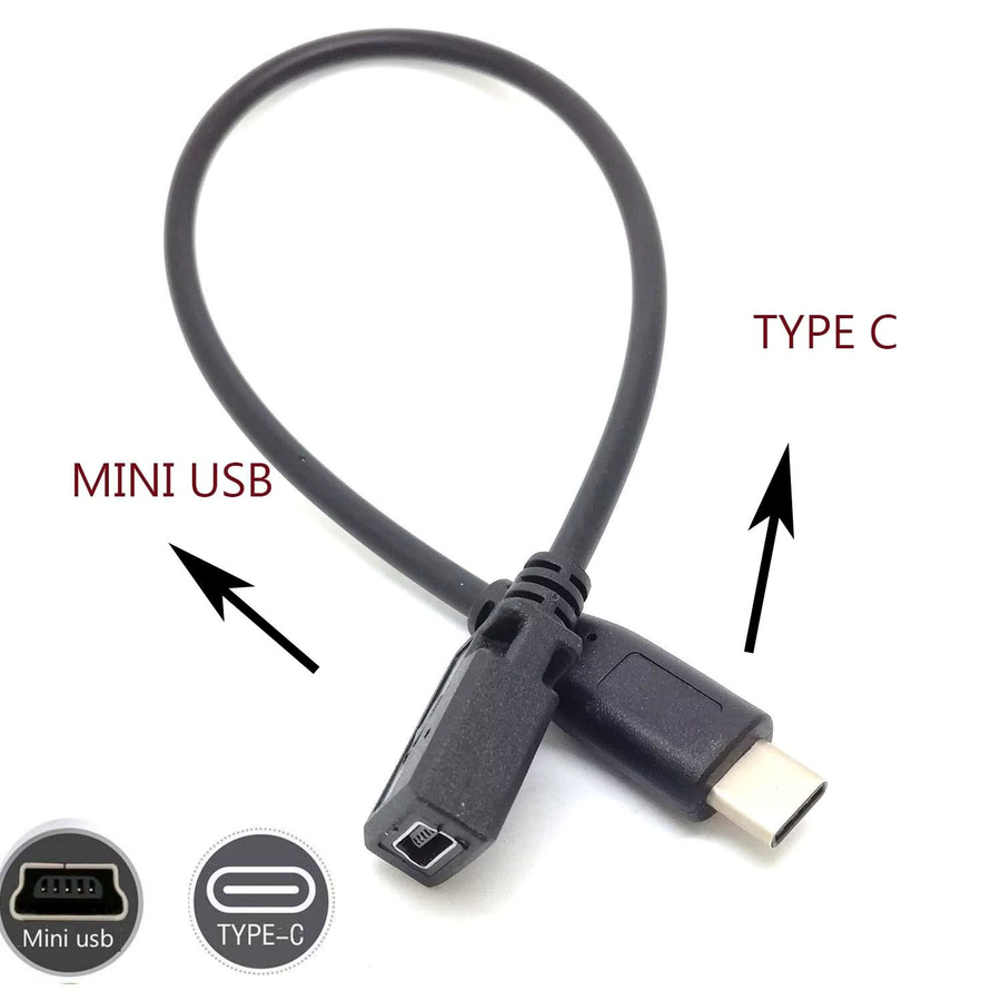 BSN USB-C auf 5-Pin-Mini-USB Adapter Kabel für Laden und Datensynchronisation, Schwarz - Bild 3