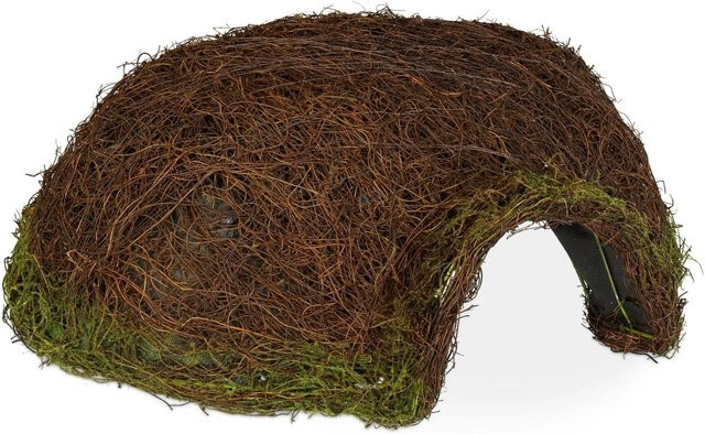 Wetterfestes Relaxdays Igelhaus Iglu aus Rattan in Natur Braun, B/T/H: 52 x 20 x 45 cm - Bild 1