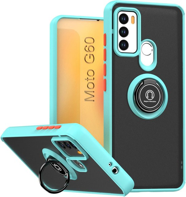 Stoßfeste Armor Schutzhülle für Motorola Moto G60 und G60S mit mattem Hart-PC, Magnetring und Ständer in Multicolor - Bild 1