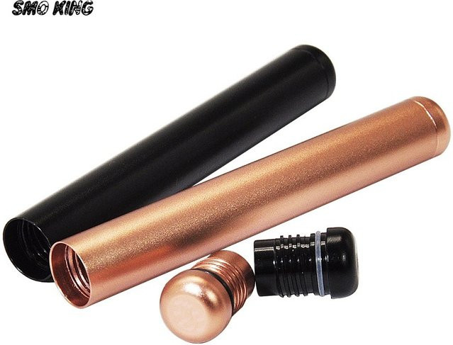 MOONSHADE SMOKING Tabak-Aufbewahrungsröhre aus versiegelter Aluminiumlegierung in Gold, 110 mm - Bild 1