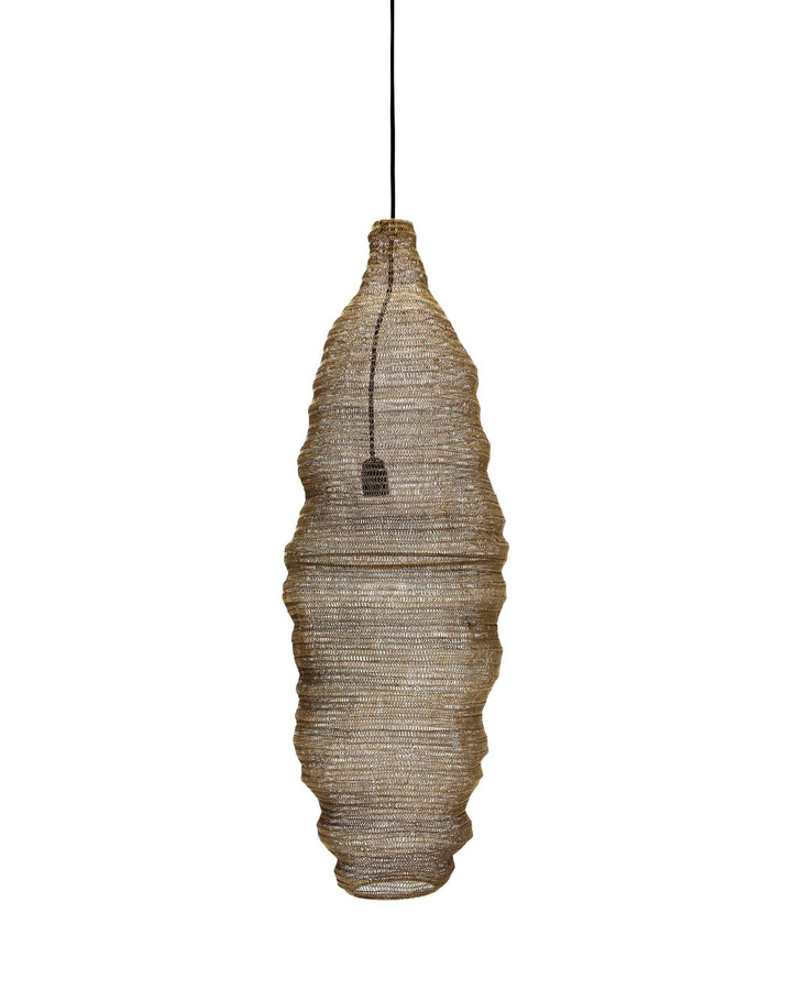 House Doctor Hängeleuchte Mesh aus Eisen in Champagner Silber, Höhe: 100 cm - Bild 1