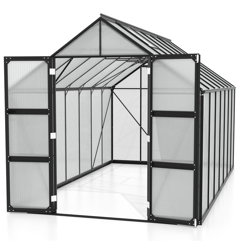 Vitavia Gewächshaus Domus 11500 in Schwarz mit 11,5 m² Fläche, Polycarbonat-Verglasung und Aluminiumrahmen - Bild 3