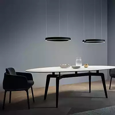 Occhio Mito Sospeso Due 60 LED Pendelleuchte dimmbar, Kopf Black Phantom, Baldachin Weiß Matt - Bild 2