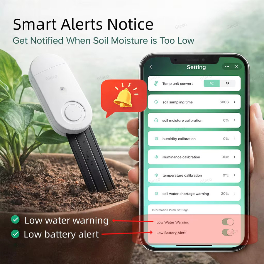 Coolo Zigbee Sensor für Bodenfeuchtigkeit, Temperatur, Luftfeuchtigkeit und Helligkeit in Weiß, kompatibel mit 2MQTT und TUYA Smart Life - Bild 5