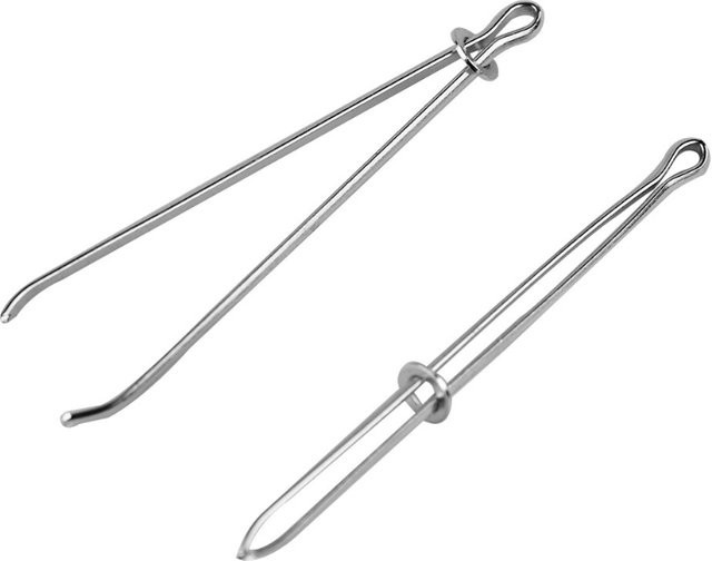 2 Stück elastische Clips zum Nähen aus Metall in Silber als DIY-Werkzeug für Faden und Seil - Bild 1