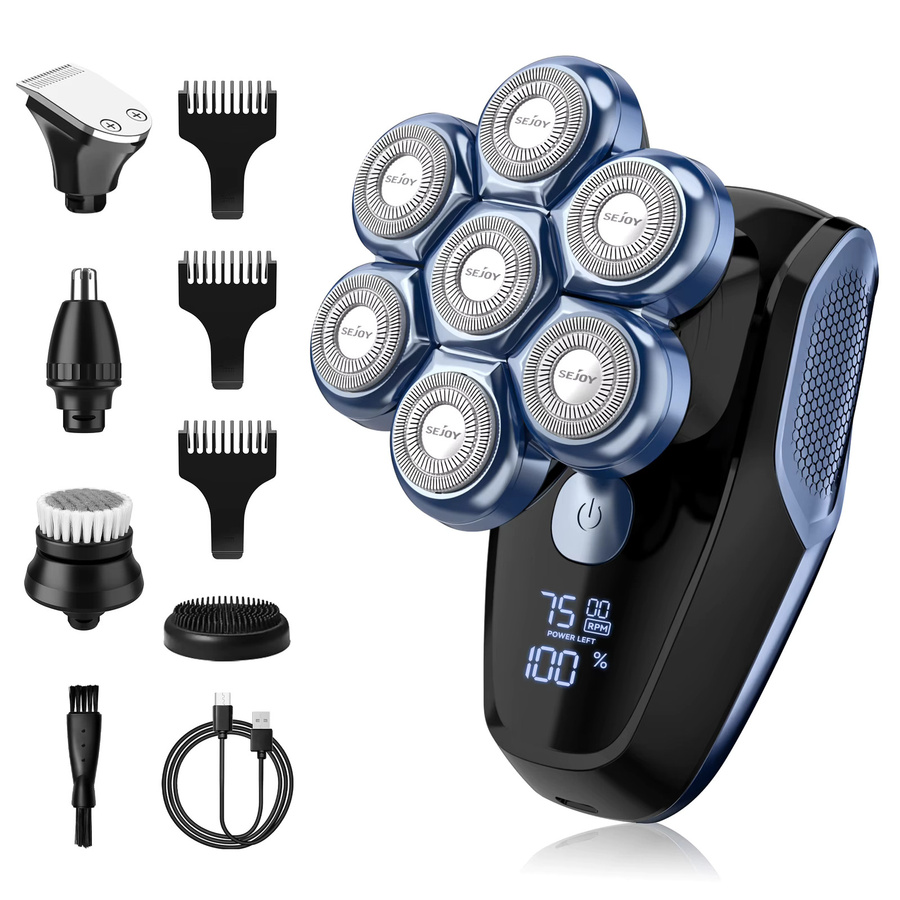 sejoy Elektrorasierer 5-in-1, IPX7 Wasserdicht, Blau, Herren - Bild 9