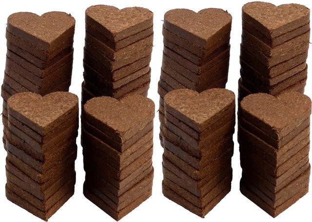 Proflora Torffreie Kokos-Anzuchterde Herzen in Quelltabletten mit 100 Stück - Bild 1