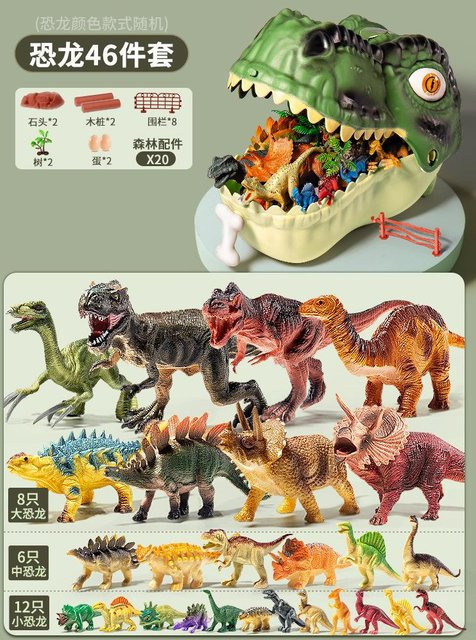 Weiches Gummi-Dinosaurier-Spielzeug-Set, Tyrannosaurus Rex & Triceratops Modelle, ab 14 Jahren - Bild 1