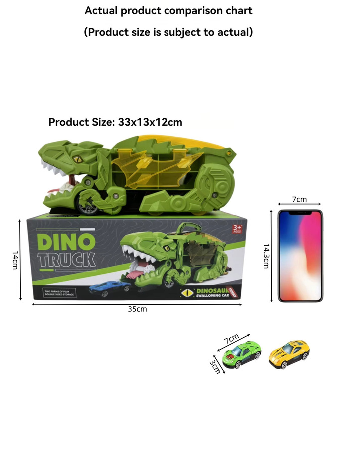 3-in-1 Kinder-Dinosaurier-Deformationscontainer-LKW Tyrannosaurus Rex, Spielzeugauto, Grün, ab 3 Jahre - Bild 3