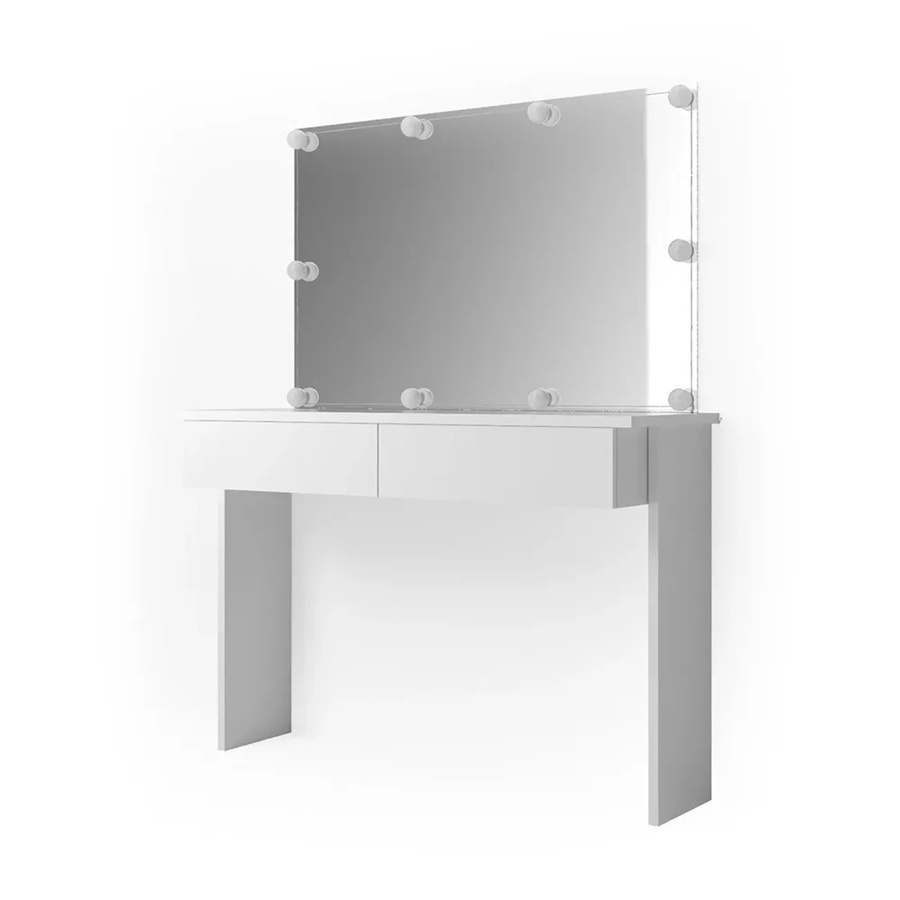 Vicco Schminktisch Azur in Weiß Hochglanz mit Spiegel und LED-Beleuchtung, B: 120 cm, H: 84 cm, T: 40 cm - Bild 2