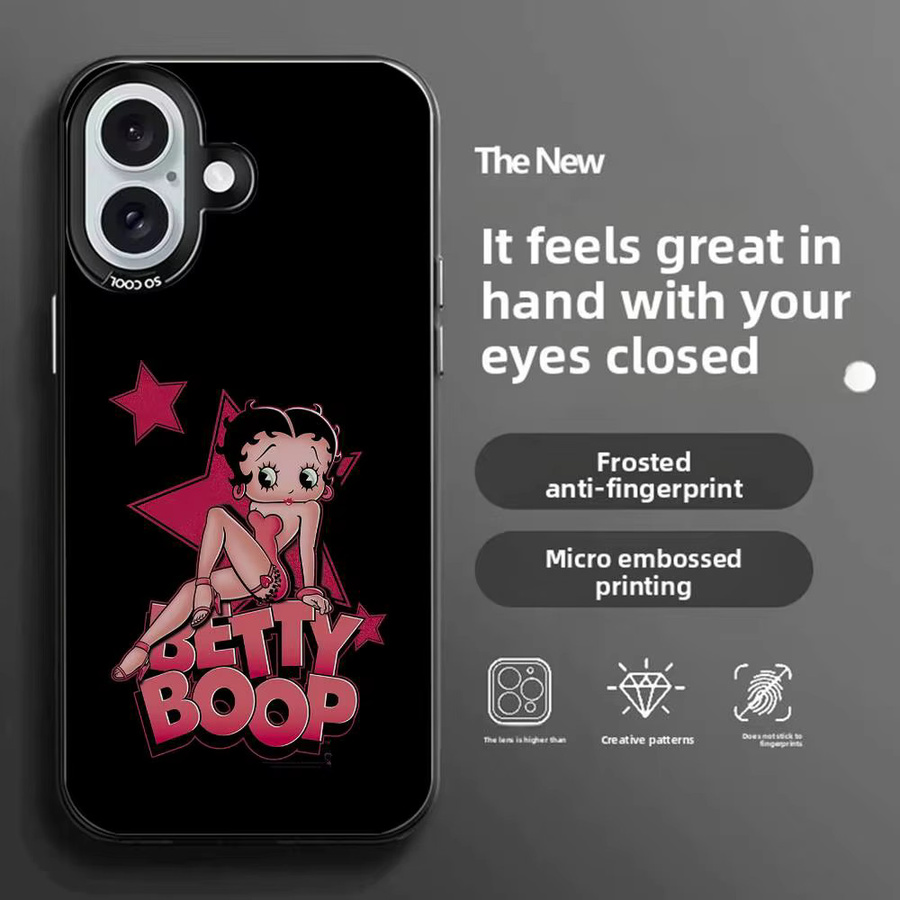 Betty Boop Handyhülle für iPhone 11-16 in Transparent und Schwarz mit Farbwechsel-Effekt aus schützendem TPU - Bild 3