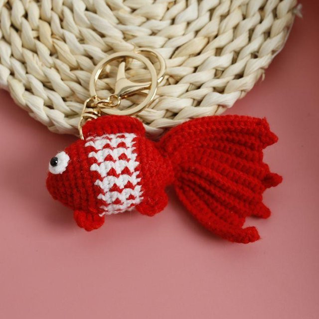 Linyi toy Schlüsselanhänger, Strick-Goldfisch, Clownfisch, Unisex - Bild 1