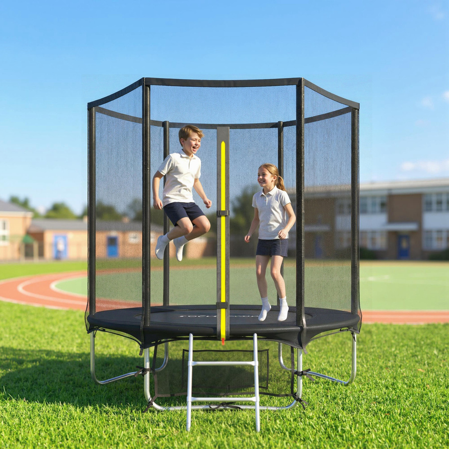Aosom SPORTNOW Trampolin, Außentrampolin, Ø183 cm, ab 6 Jahre, Schwarz - Bild 2
