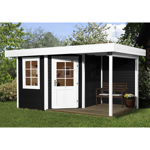 WEKA Holz-Gartenhaus 213 mit Flachdach in Anthrazit, B/T/H: 442 x 278 x 237 cm - Bild 4