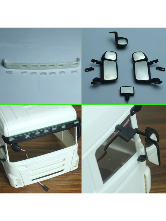 Tamiya Simulations-Sonnenschutz-Licht-Rückspiegel-Upgrade-Zubehör, Kunststoff, Maßstab 1:14 - Bild 5