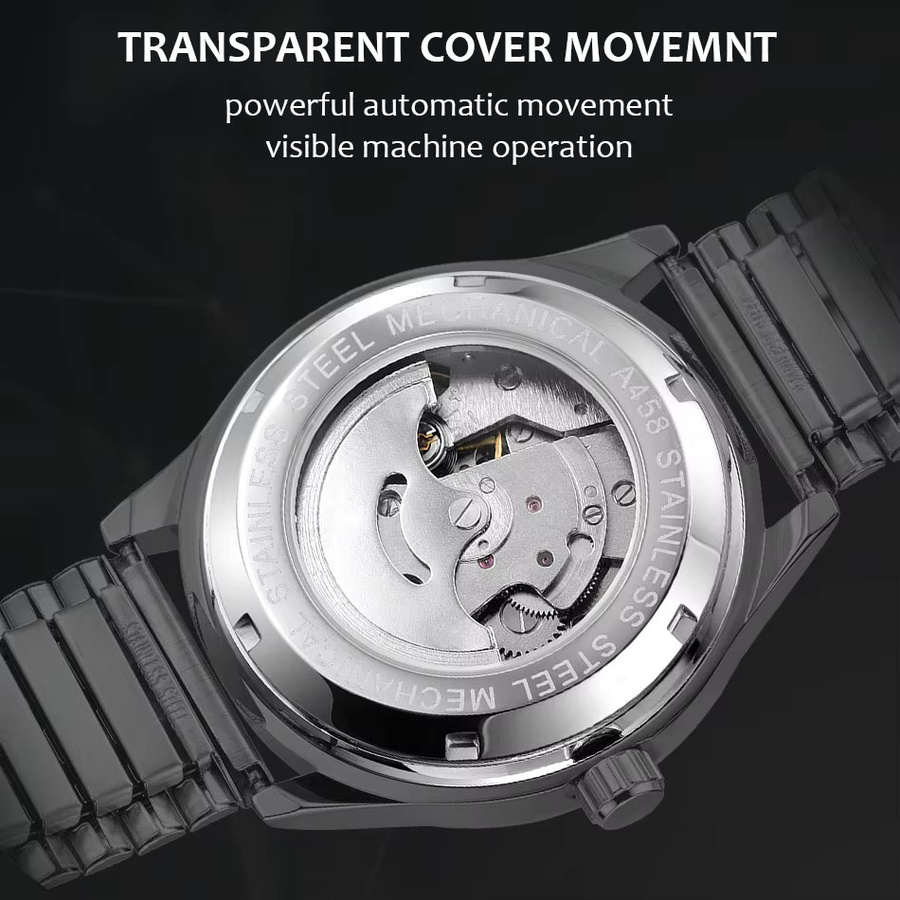 T-WINNER Armbanduhr Edelstahl, Automatik, Schwarz, Herren - Bild 5
