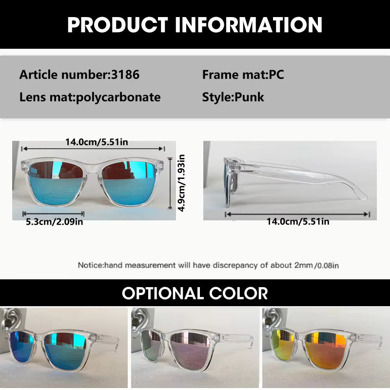 OCYCO Sonnenbrille, Herren, Vollrand, Square, Transparent, Kunststoff - Bild 2