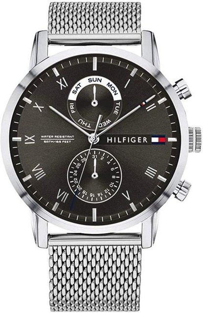 Tommy Hilfiger Chronograph, Edelstahl, Schwarz, 44 mm, Herren - Bild 1