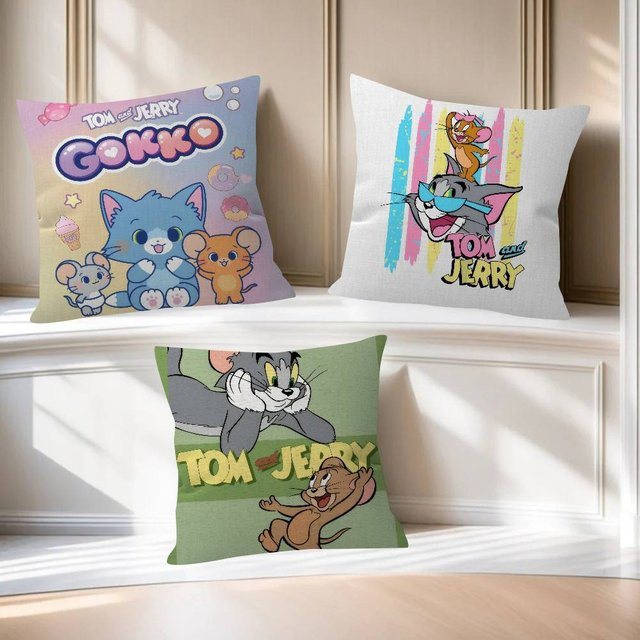 Personalisierter Kissenbezug Beast Kingdom Anime Tom und Jerry Design, quadratisch, Mehrfarbig, Breite: 30,0 cm, Höhe: 30,0 cm - Bild 1